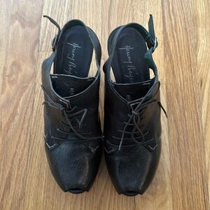 Henry Beguelin sz 38 US 8 open toe heels lace and buckle Slingback Sandals VGUC